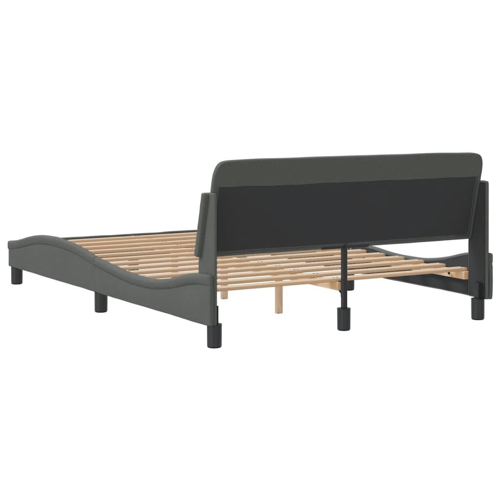Bed Frame without Mattress Dark Grey 137x187 cm Double Fabric Price