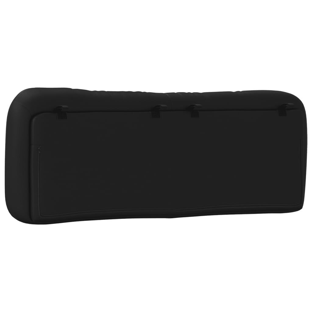 Headboard Cushion Black 137 cm Double Faux Leather Price