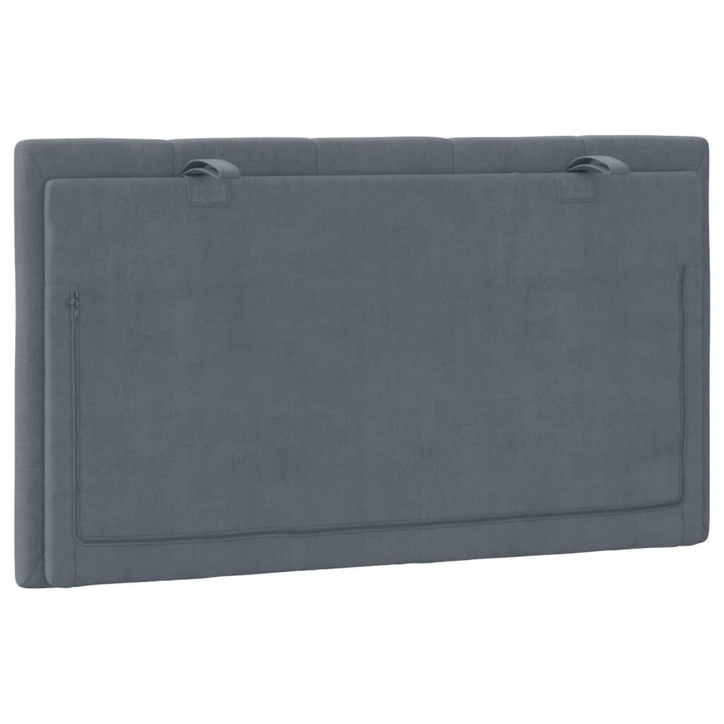 Headboard Cushion Dark Grey 90 cm Velvet Price