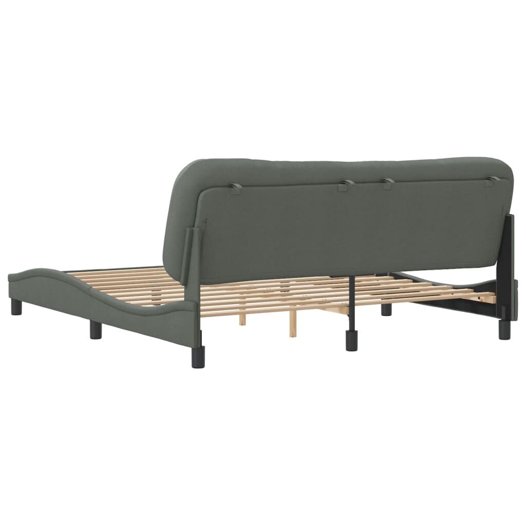 Bed Frame without Mattress Dark Grey 183x203 cm King Fabric Price