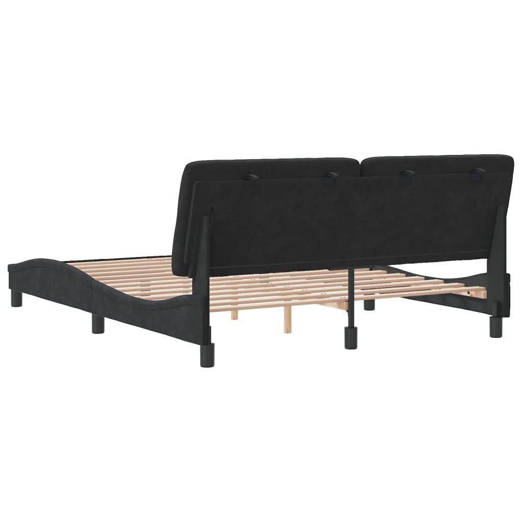 Bed Frame without Mattress Black 152x203 cm Queen Velvet Price