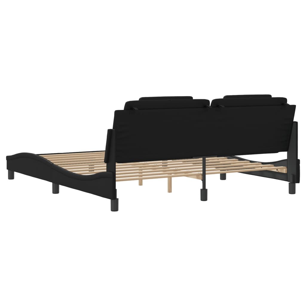 Bed Frame without Mattress Black 183x203 cm King Faux Leather Price