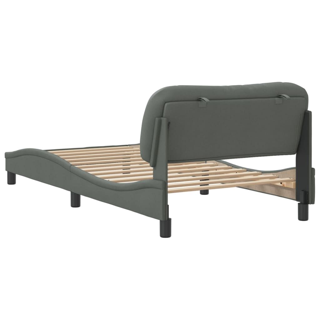 Bed Frame without Mattress Dark Grey 107x203 cm King Single Fabric Price