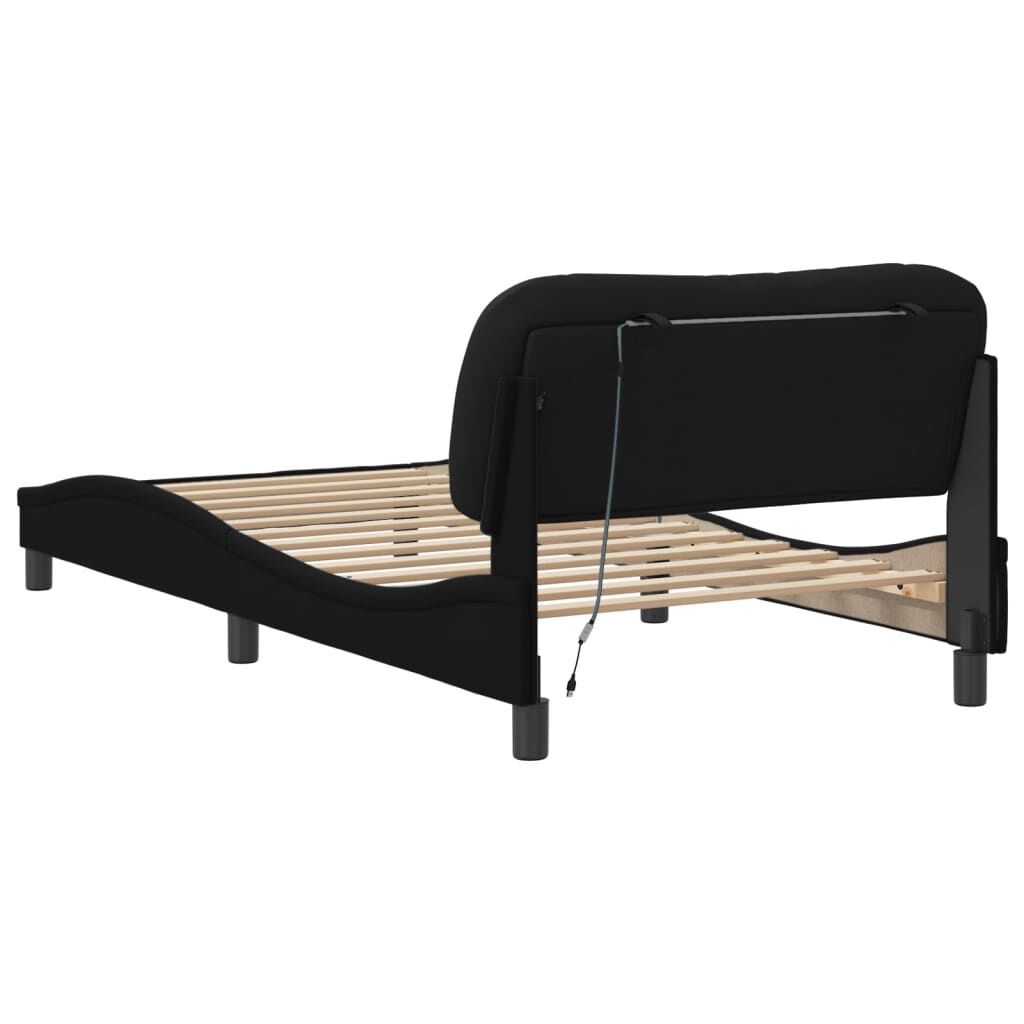 Bed Frame without Mattress Black 107x203 cm King Single Fabric Price