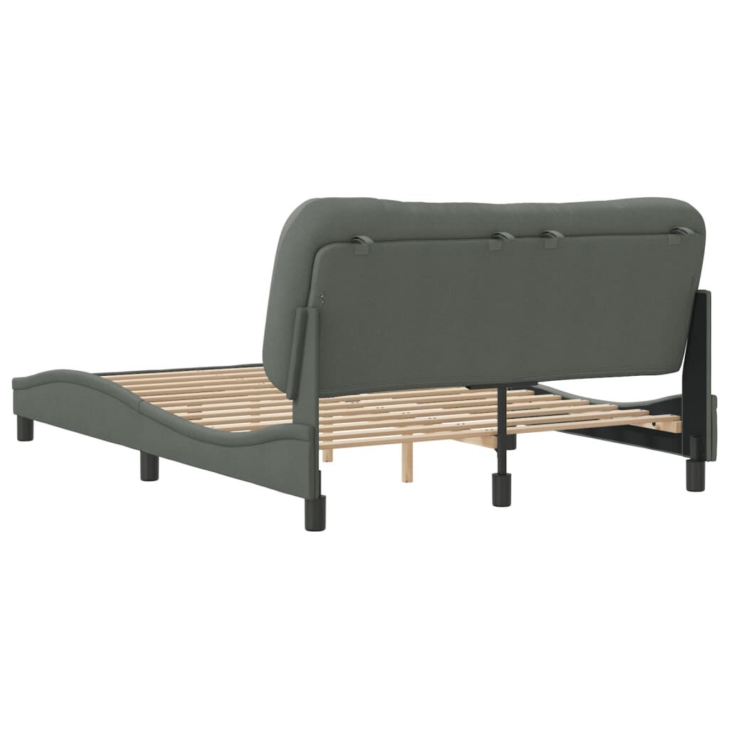 Bed Frame without Mattress Dark Grey 137x187 cm Double Fabric Price