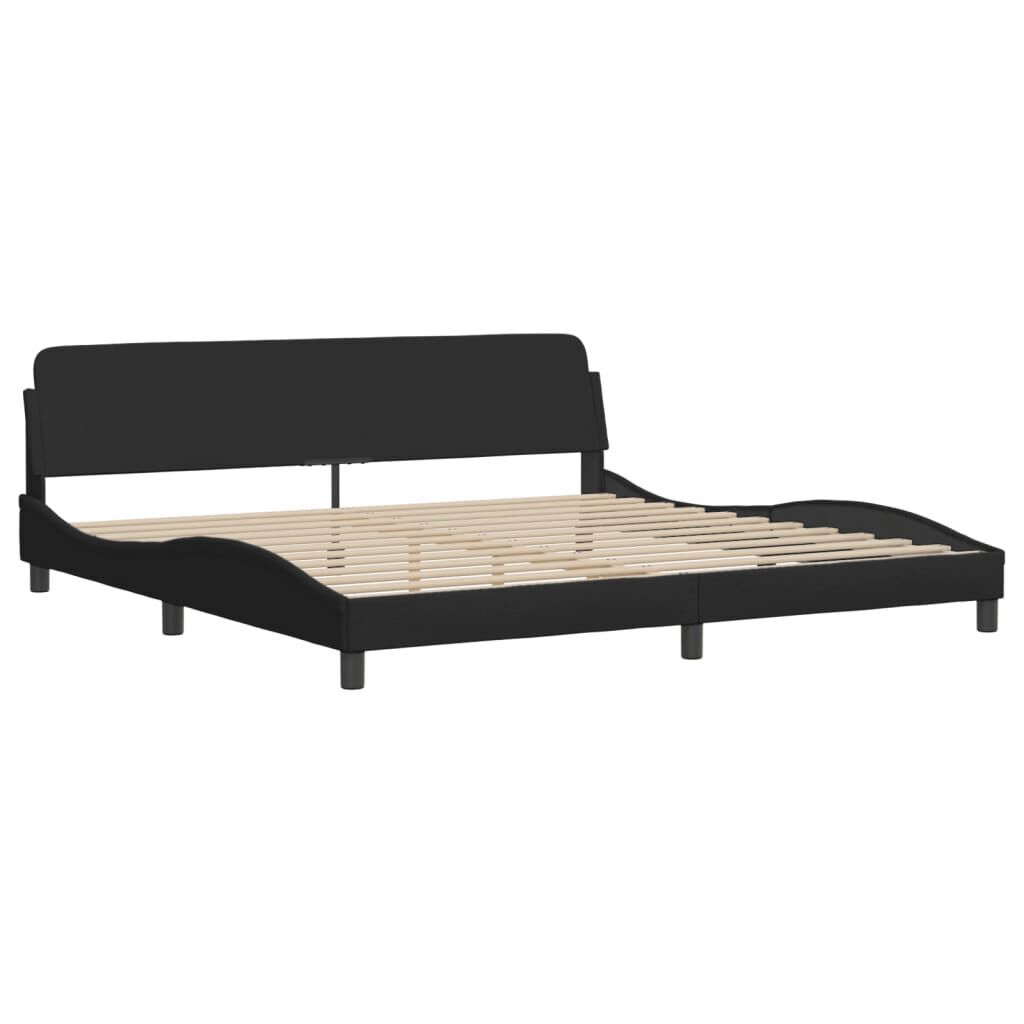 Bed Frame without Mattress Black 183x203 cm King Fabric Price