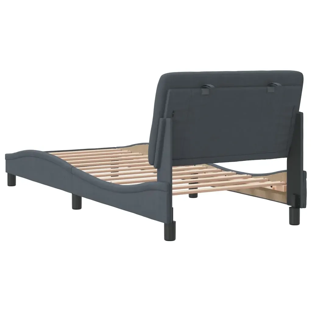 Bed Frame without Mattress Dark Grey 90x190 cm Velvet Price