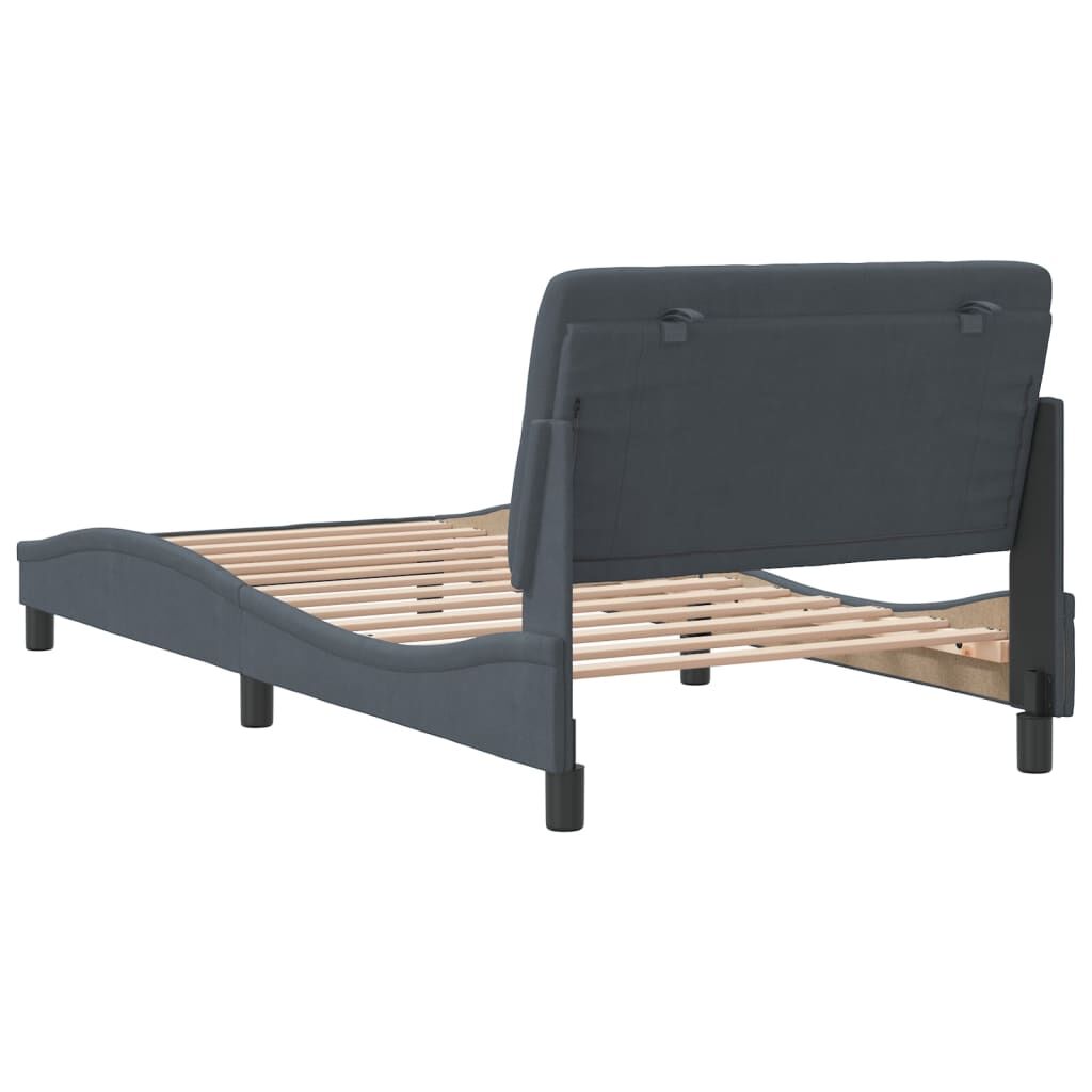 Bed Frame without Mattress Dark Grey 107x203 cm King Single Velvet Price