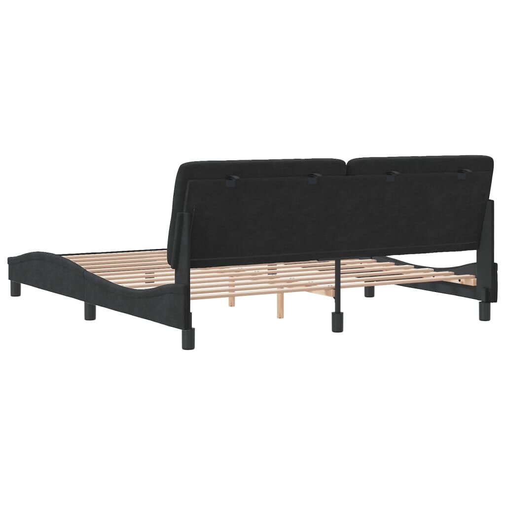 Bed Frame without Mattress Black 183x203 cm King Velvet Price