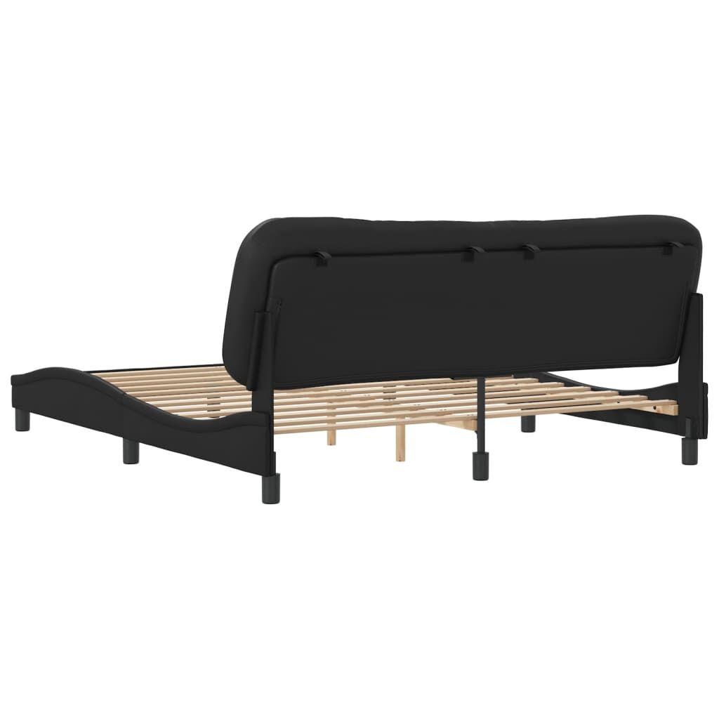 Bed Frame without Mattress Black 183x203 cm King Faux Leather Price
