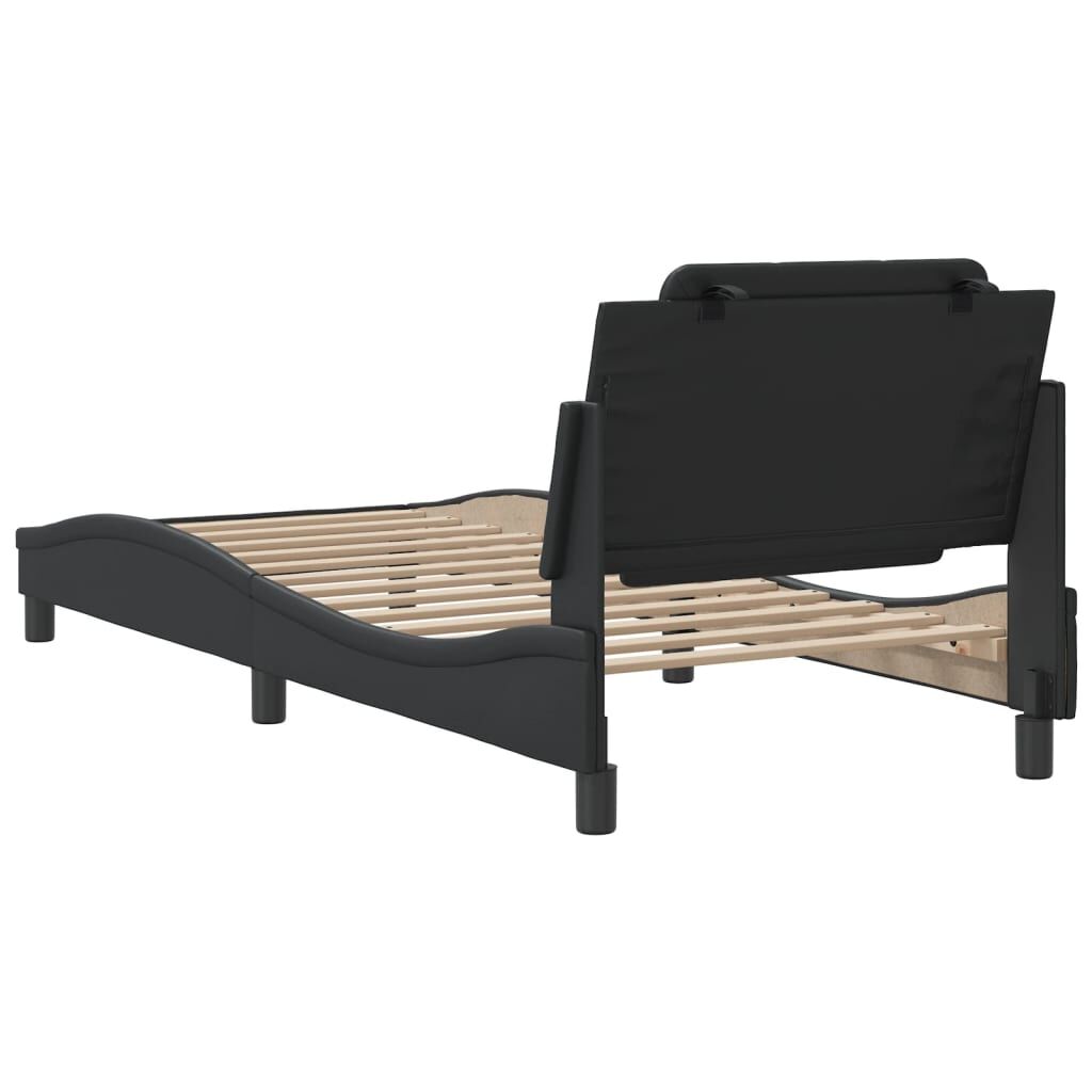 Bed Frame without Mattress Black 107x203 cm King Single Faux Leather Price