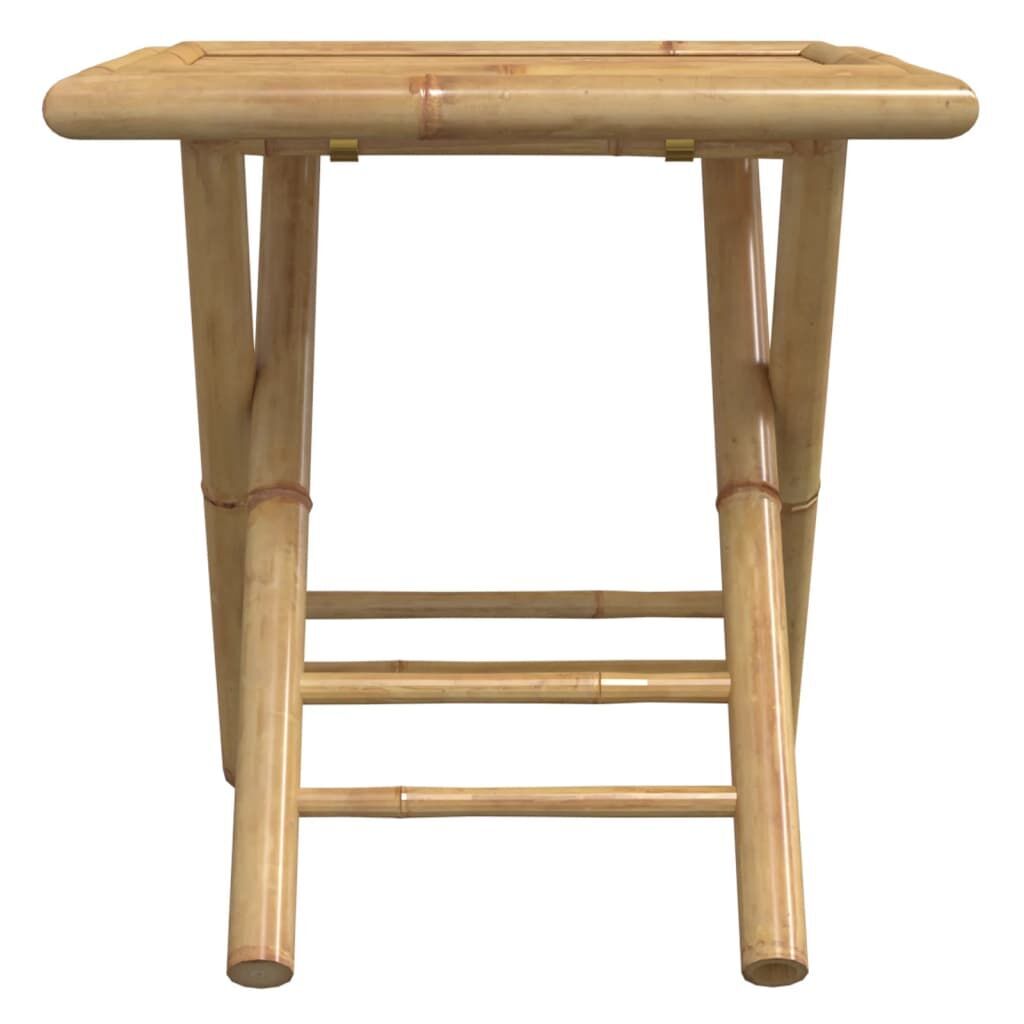 3 Piece Folding Bistro Set with Cream White Cushions Bamboo Price