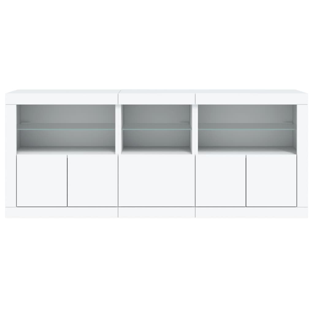 Sideboard with LED Lights White 162x37x67 cm Price