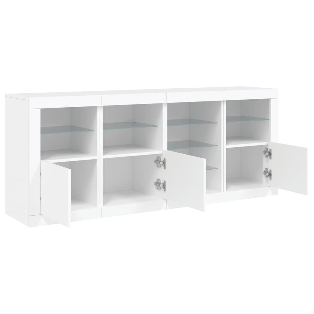 Sideboard with LED Lights White 164x37x67 cm Price