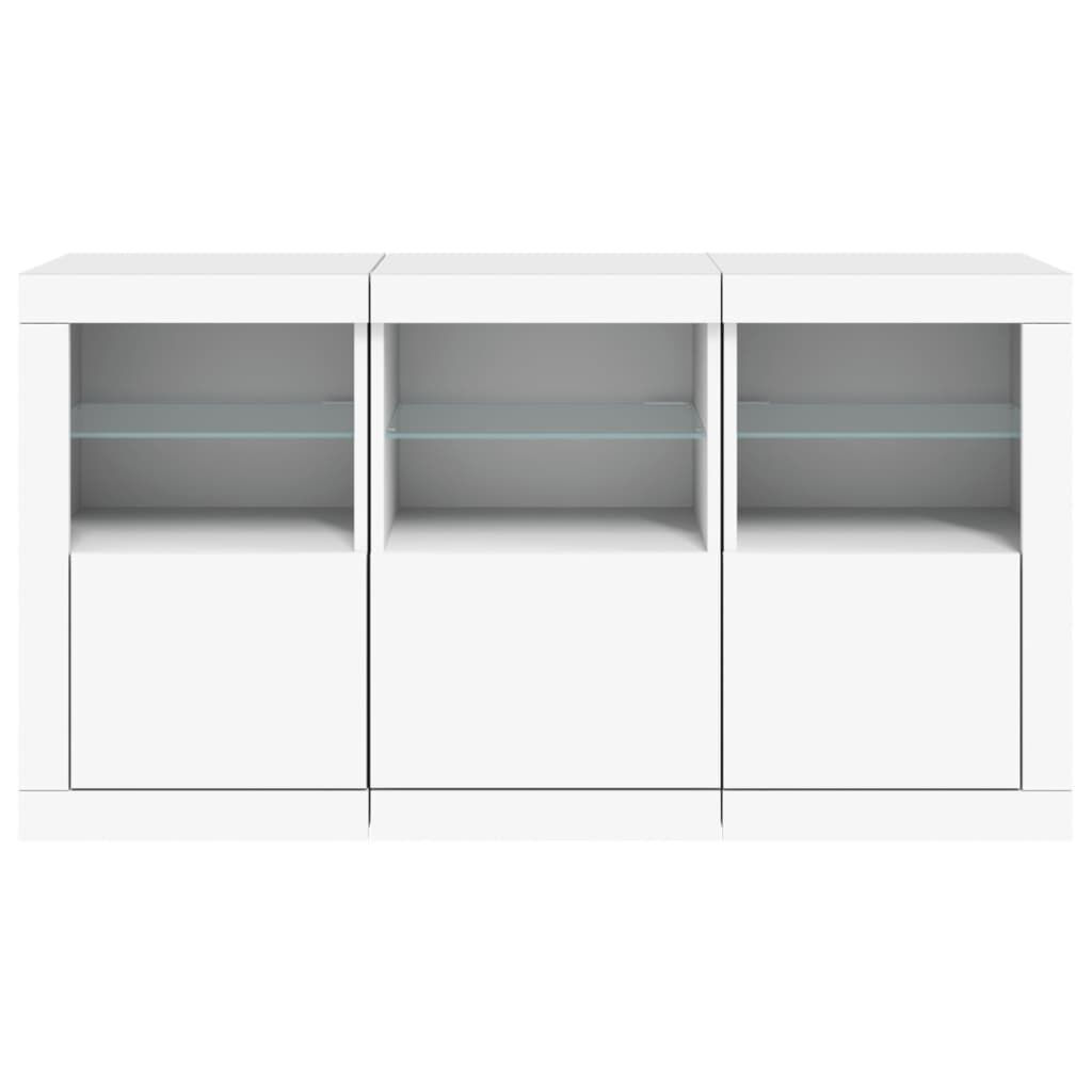 Sideboard with LED Lights White 123x37x67 cm Price