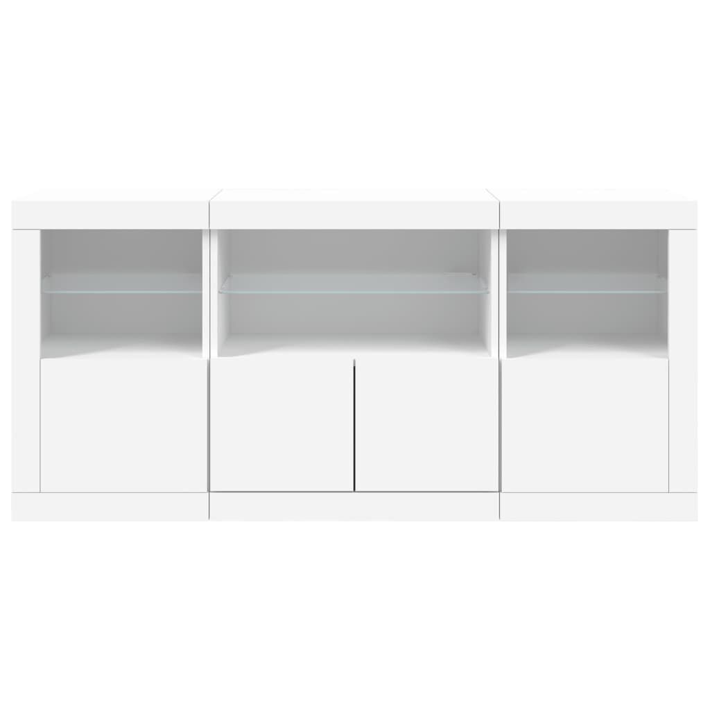 Sideboard with LED Lights White 142.5x37x67 cm Price