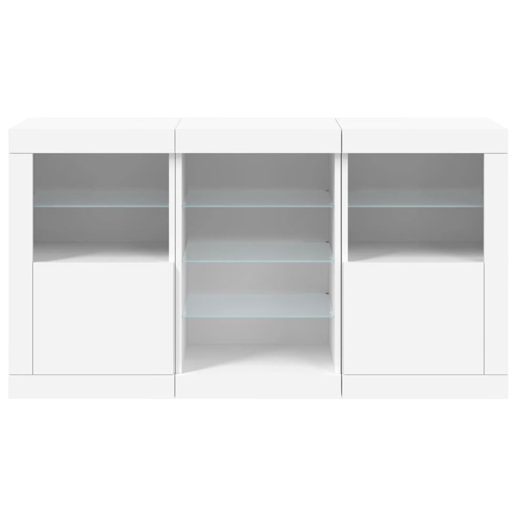 Sideboard with LED Lights White 123x37x67 cm Price