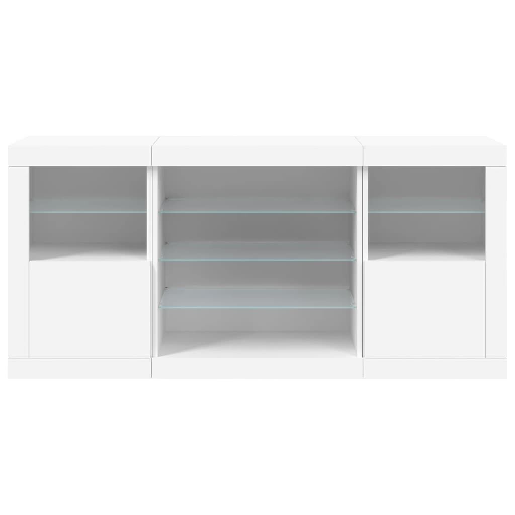 Sideboard with LED Lights White 142.5x37x67 cm Price