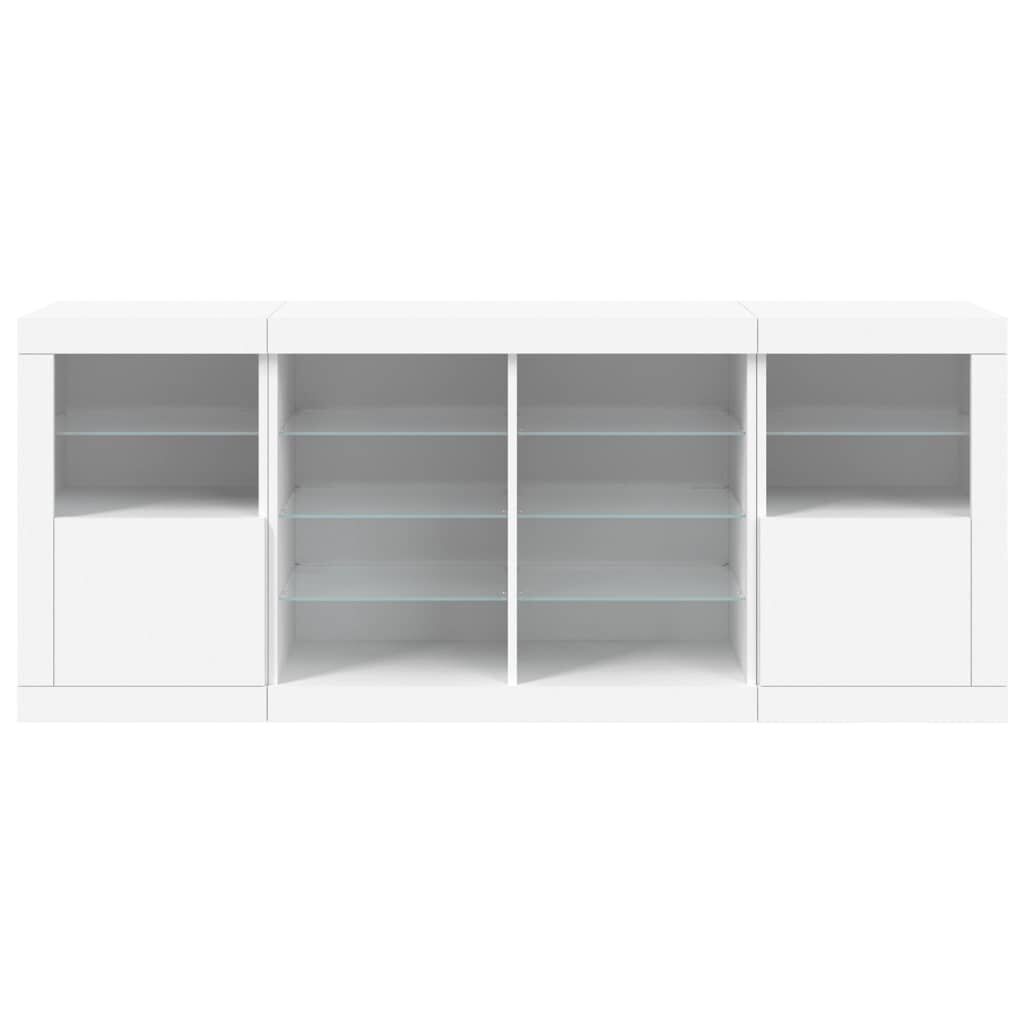 Sideboard with LED Lights White 163x37x67 cm Price