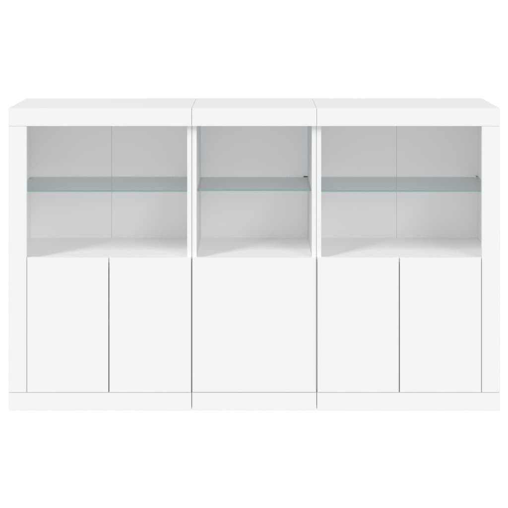 Sideboard with LED Lights White 162x37x100 cm Price