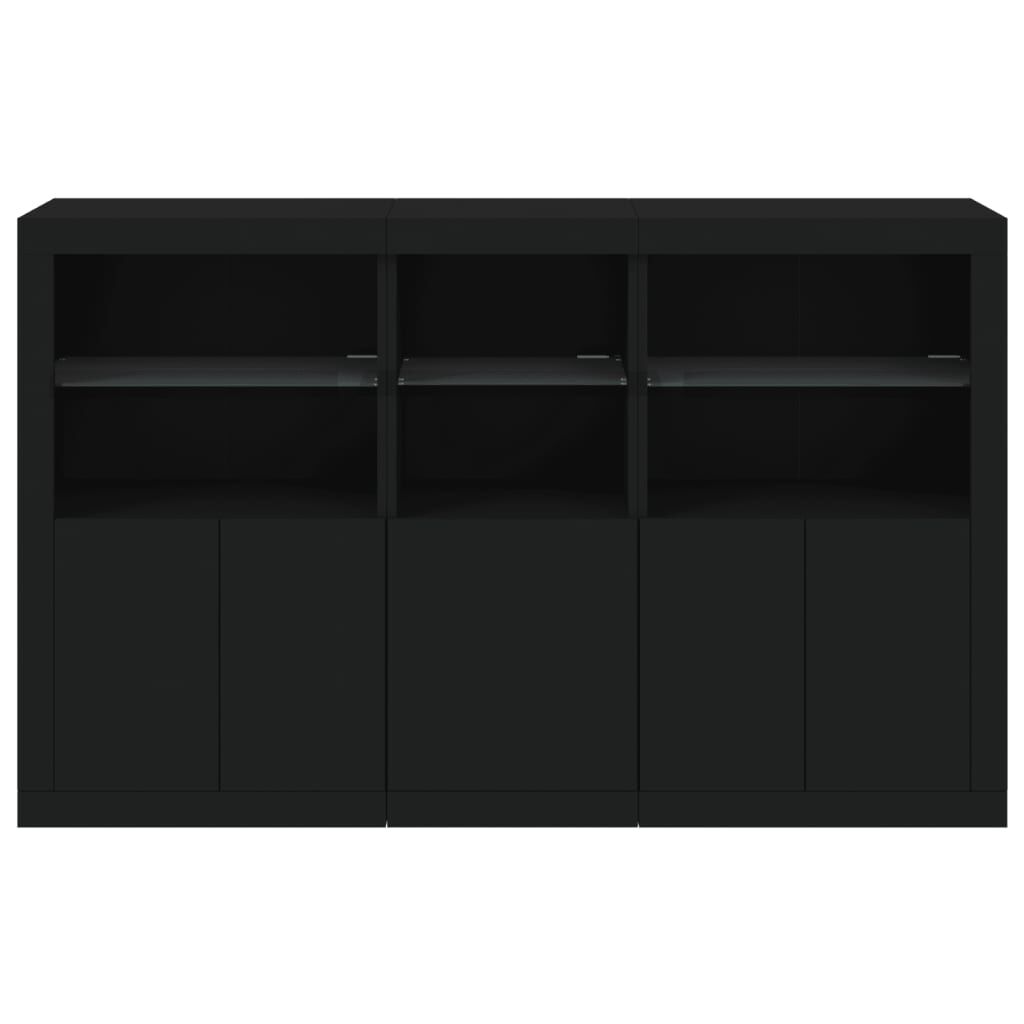 Sideboard with LED Lights Black 162x37x100 cm Price