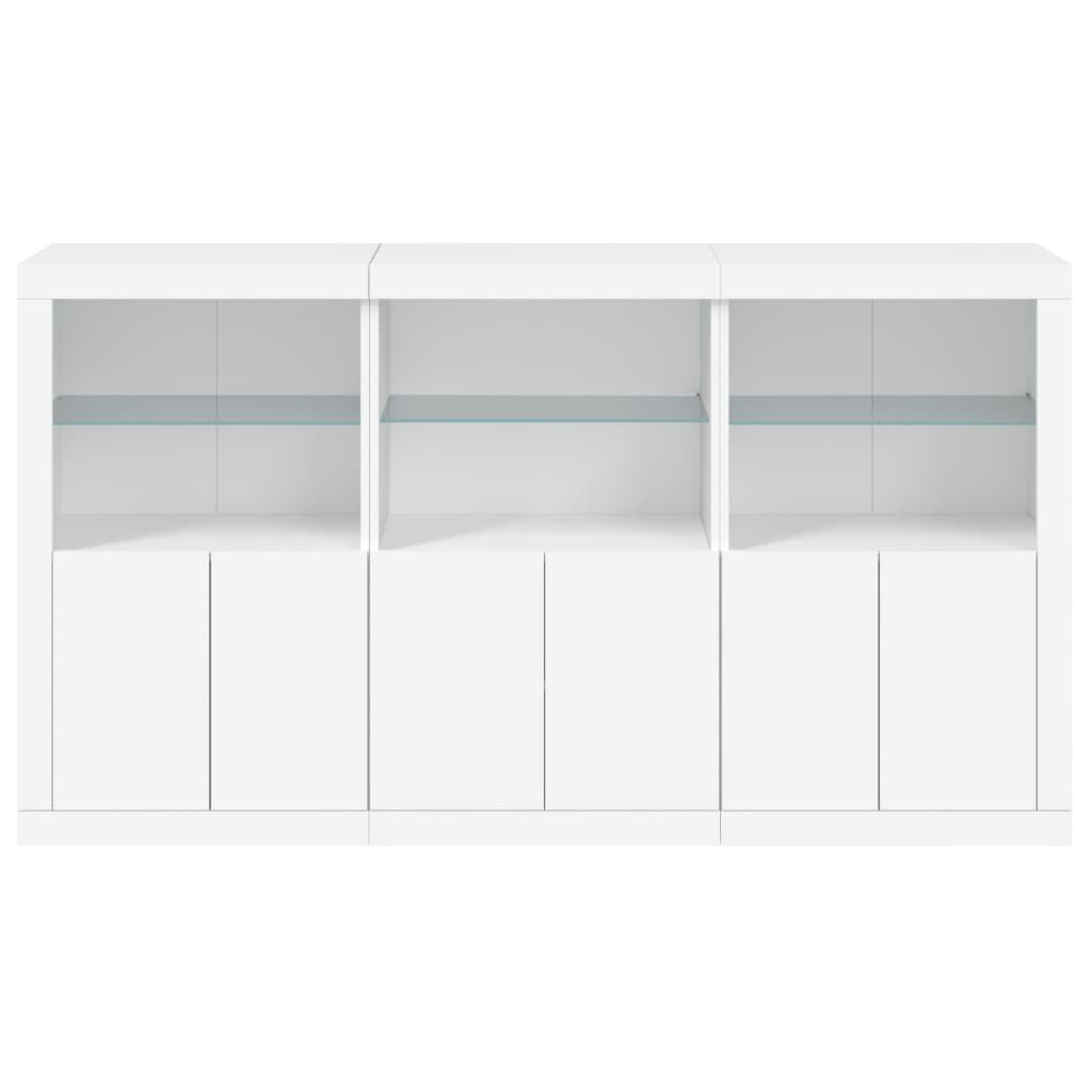 Sideboard with LED Lights White 181.5x37x100 cm Price
