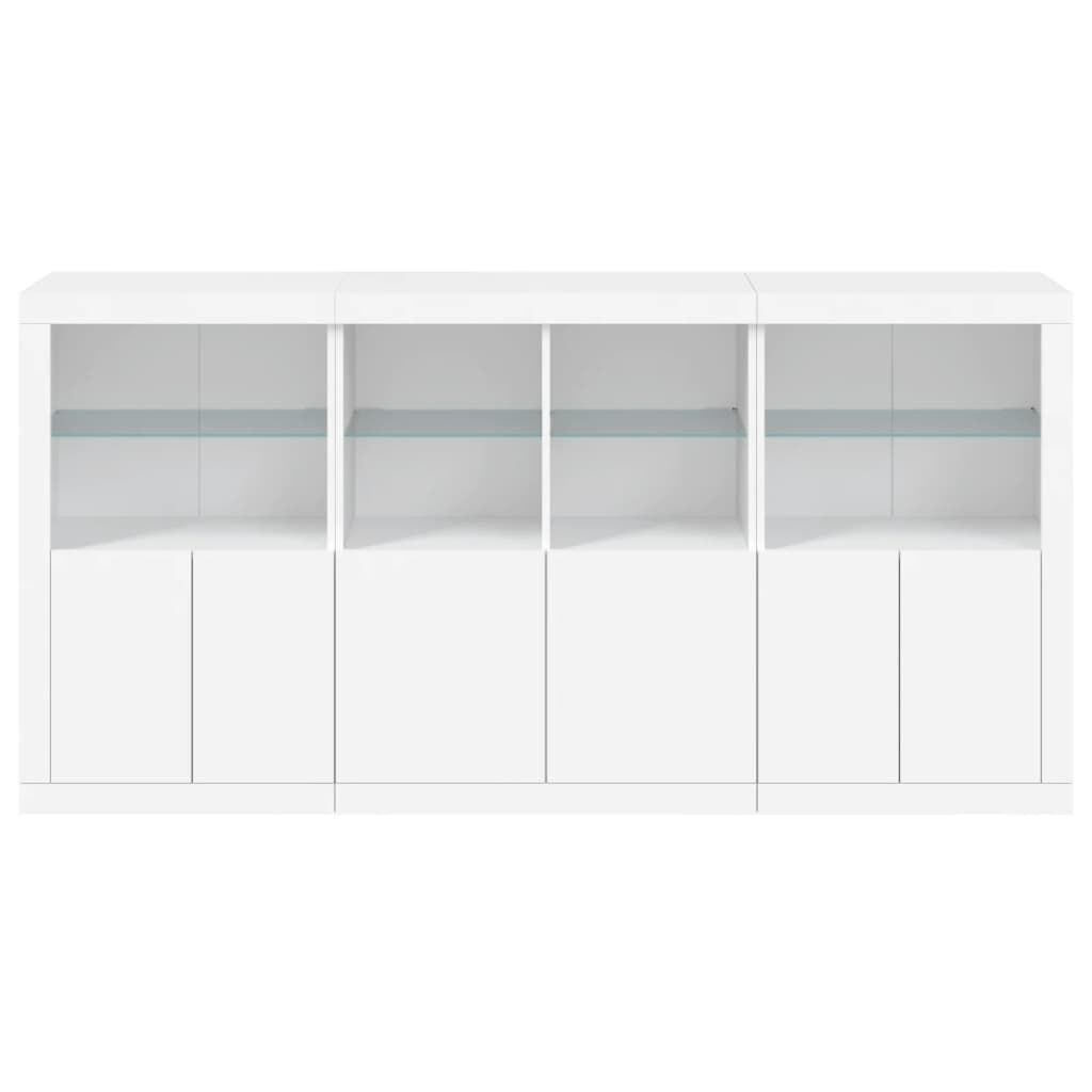 Sideboard with LED Lights White 202x37x100 cm Price