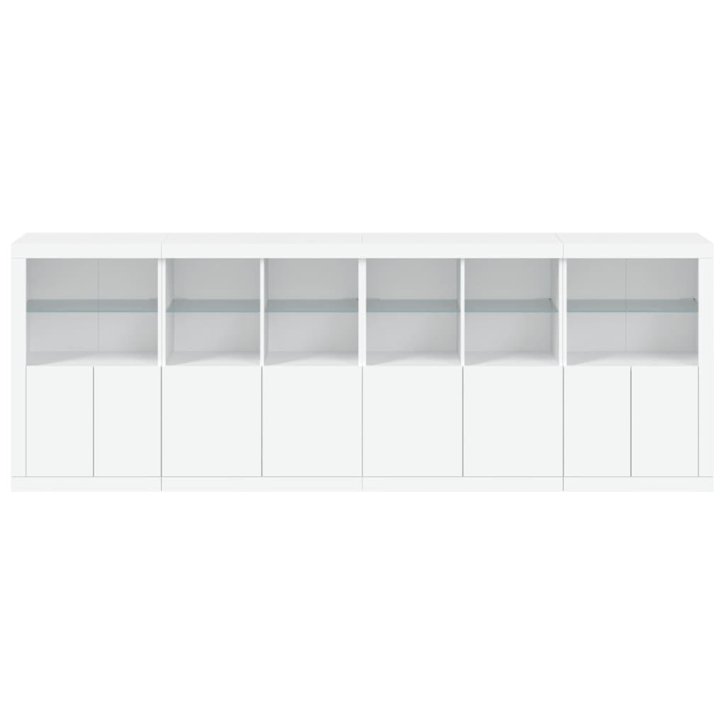 Sideboard with LED Lights White 283x37x100 cm Price