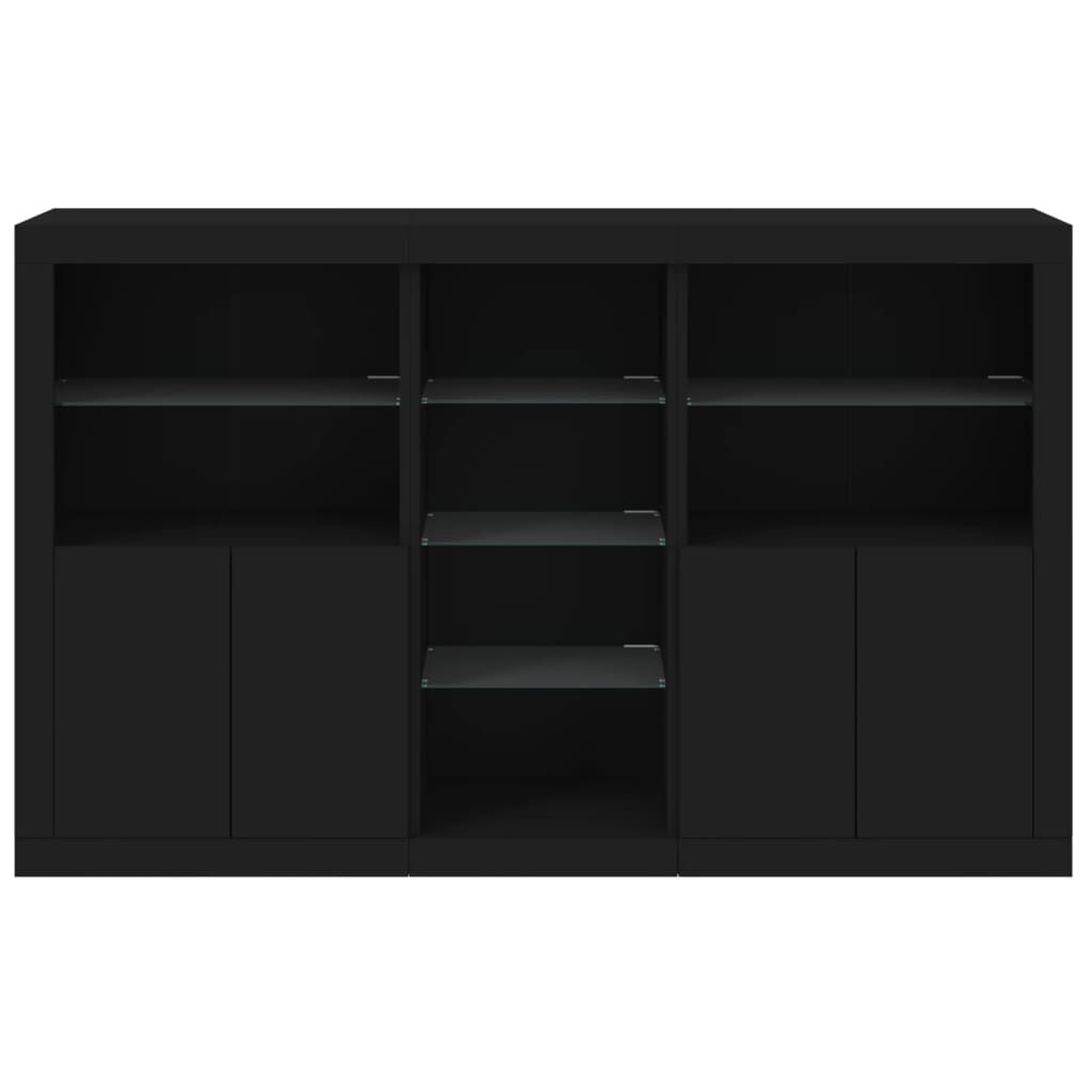 Sideboard with LED Lights Black 162x37x100 cm Price