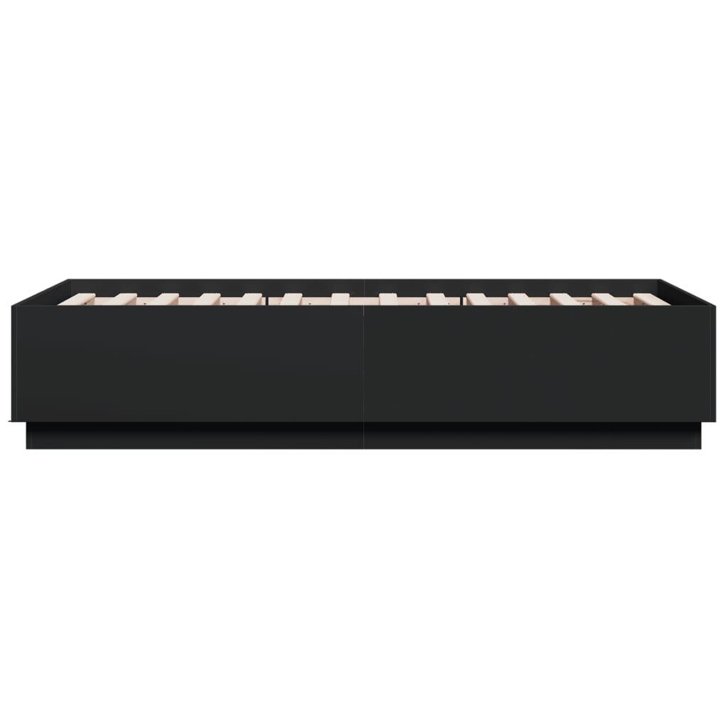 Bed Frame with LED without Mattress Black 90x190 cm Price