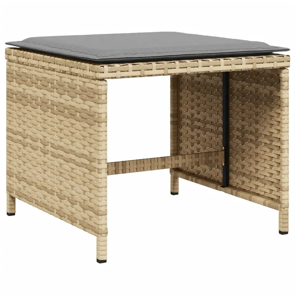 11 Piece Garden Dining Set with Cushions Mix Beige Poly Rattan Price