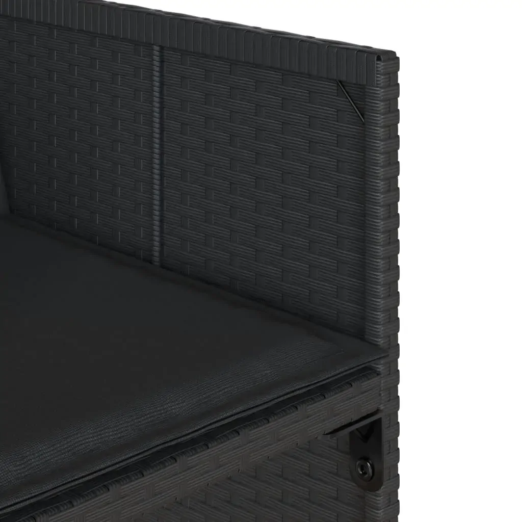 11 Piece Garden Dining Set with Cushions Black Poly Rattan Price