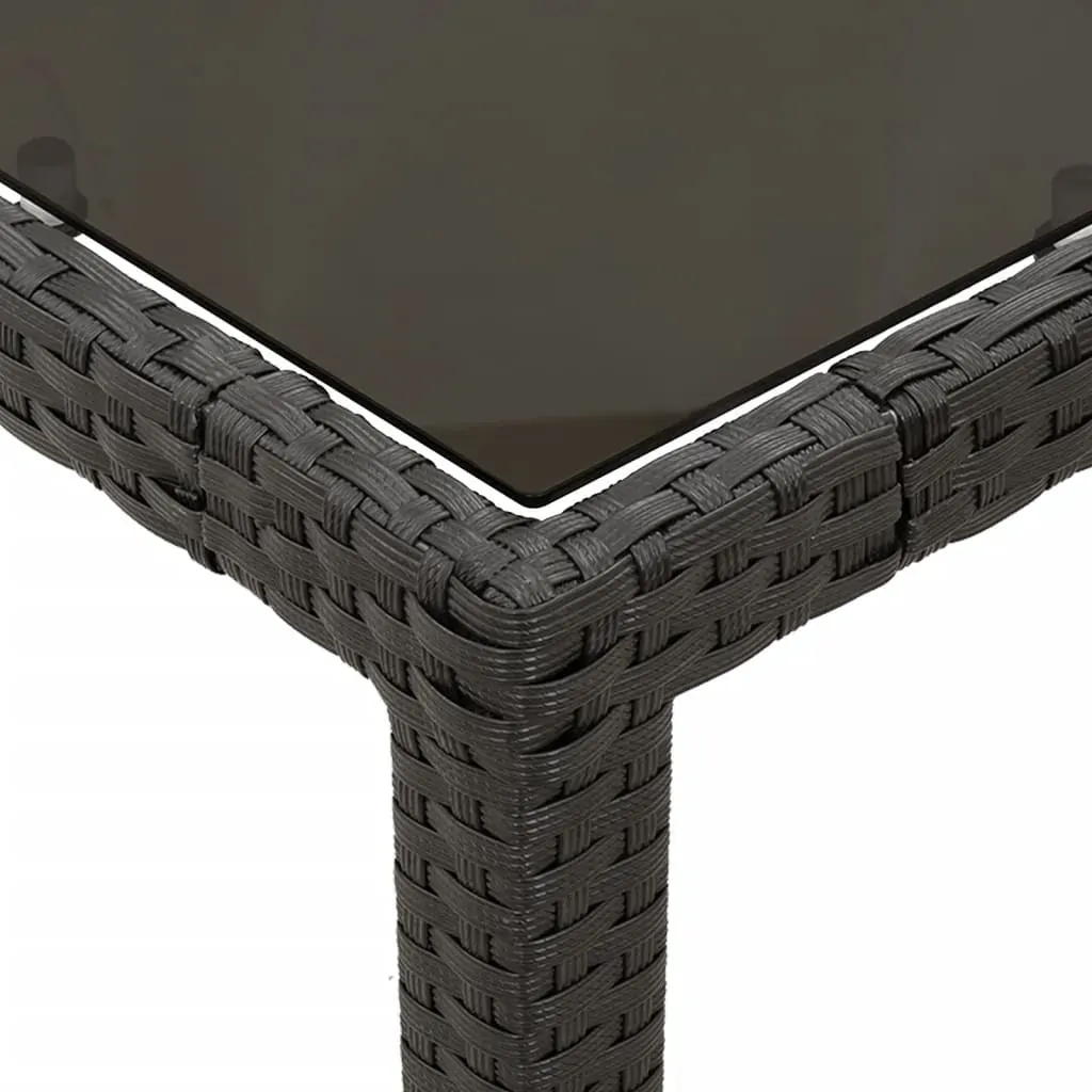 3 Piece Garden Dining Set with Cushions Black Poly Rattan Price