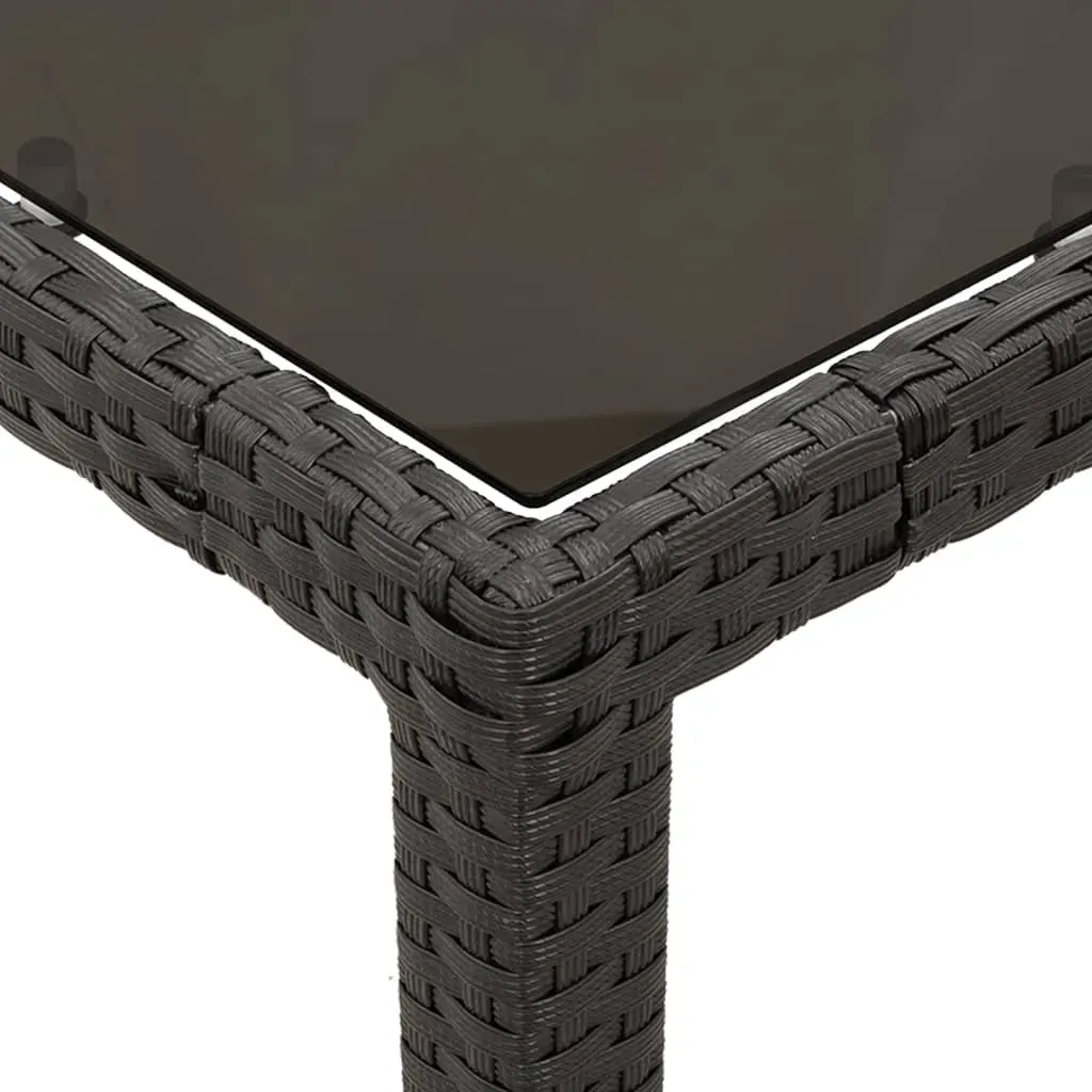 7 Piece Garden Dining Set with Cushions Black Poly Rattan Price