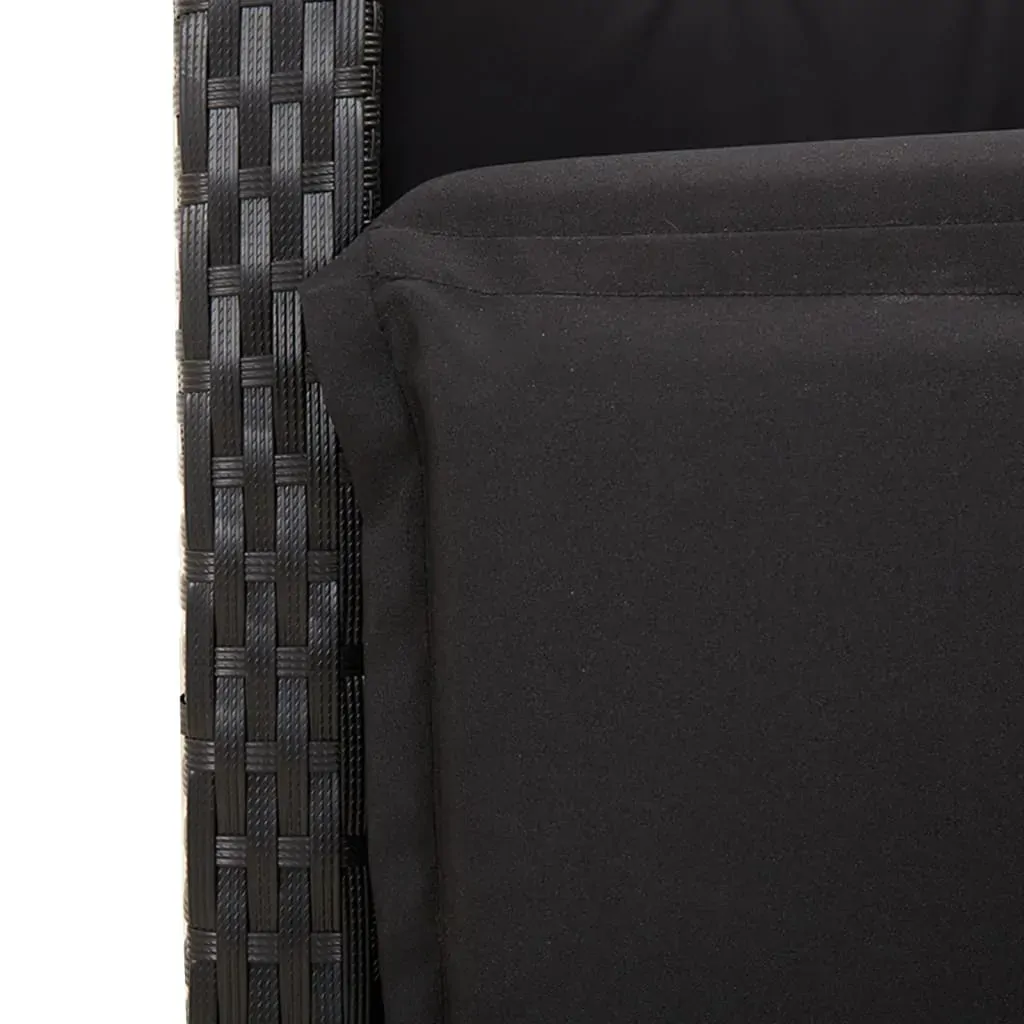 9 Piece Garden Dining Set with Cushions Black Poly Rattan Price