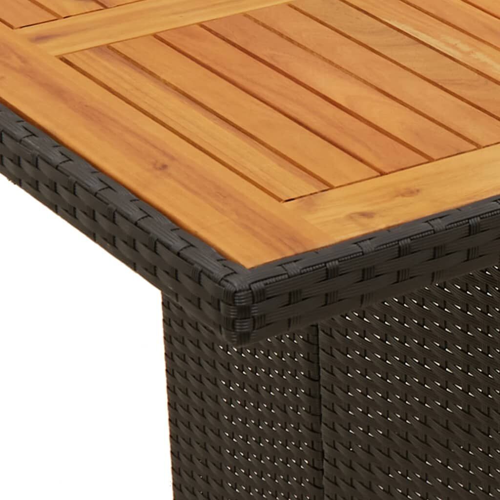 7 Piece Garden Dining Set with Cushions Black Poly Rattan Price