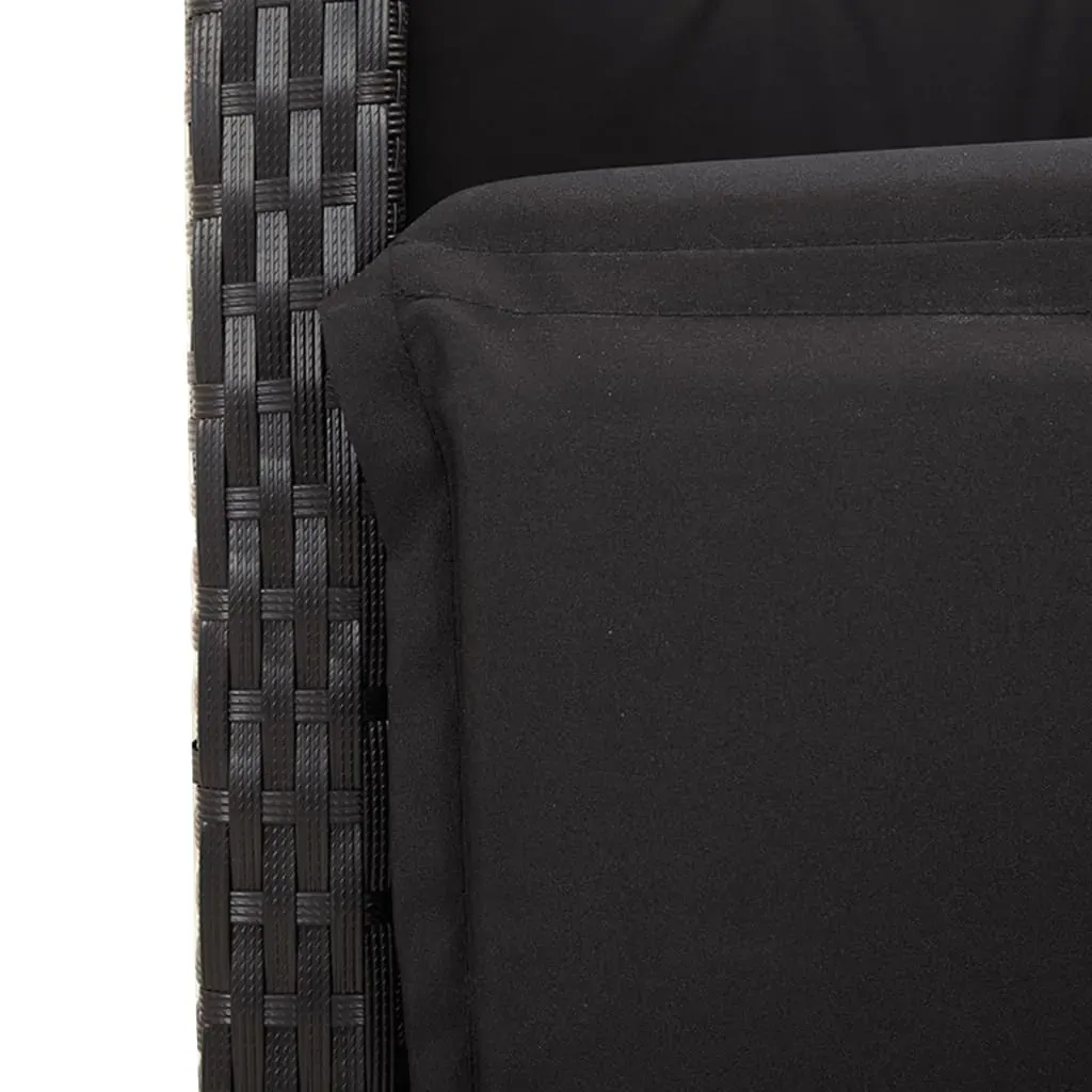 9 Piece Garden Dining Set with Cushions Black Poly Rattan Price