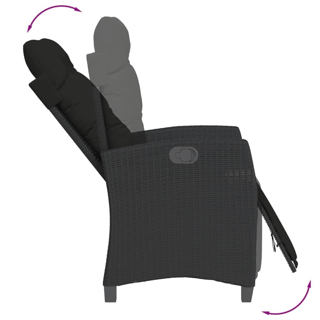 5 Piece Garden Dining Set with Cushions Black Poly Rattan Price