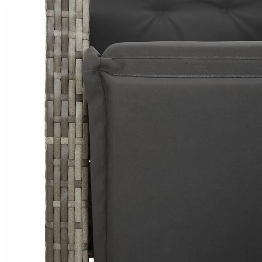 5 Piece Garden Dining Set with Cushions Grey Poly Rattan Price