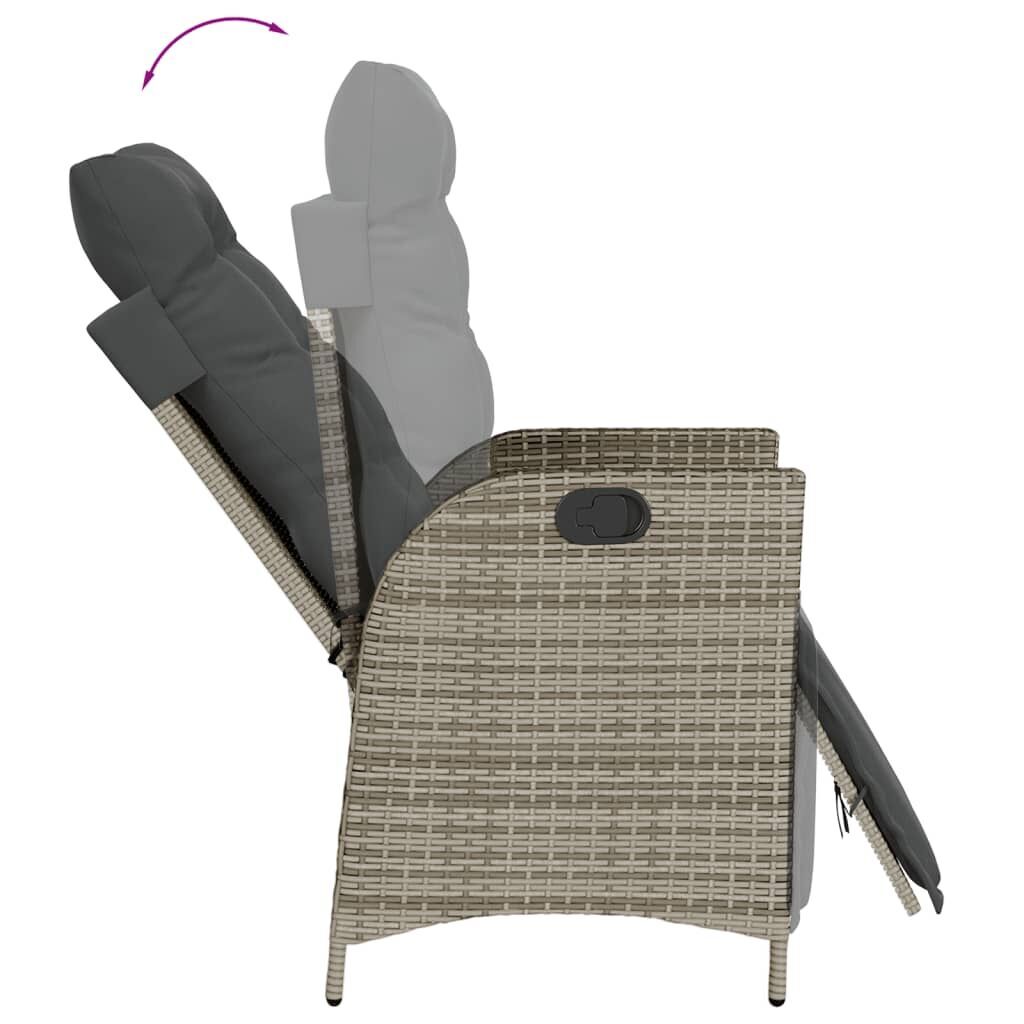 7 Piece Garden Dining Set with Cushions Grey Poly Rattan Price