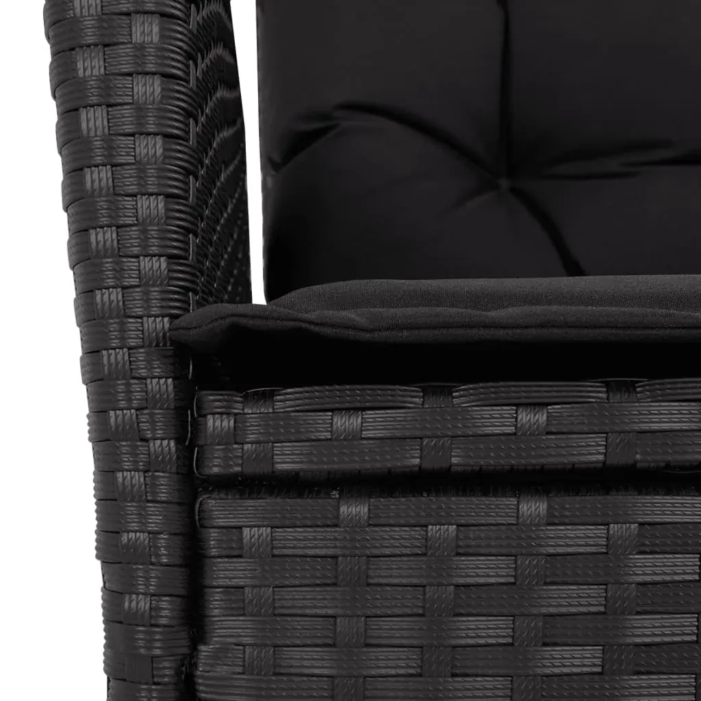 5 Piece Garden Dining Set with Cushions Black Poly Rattan Price