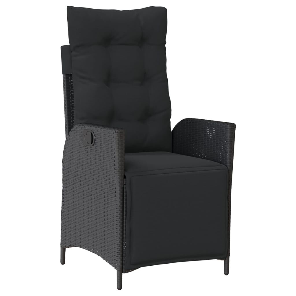 9 Piece Garden Dining Set with Cushions Black Poly Rattan Price