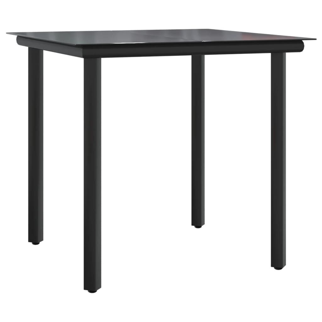 3 Piece Garden Dining Set with Cushions Black Poly Rattan Price