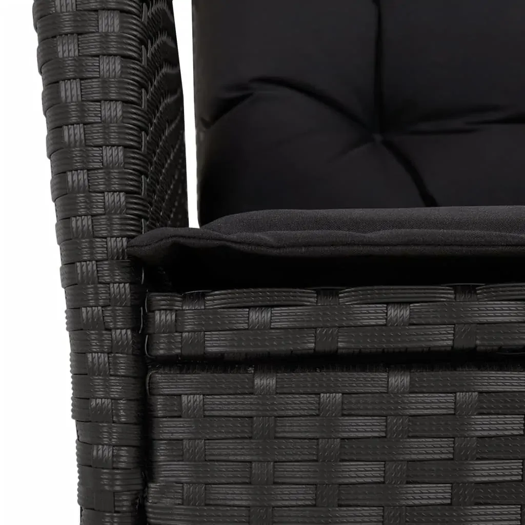 5 Piece Garden Dining Set with Cushions Black Poly Rattan Price