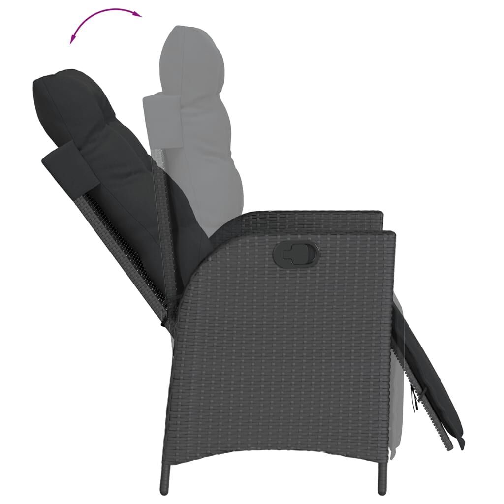 7 Piece Garden Dining Set with Cushions Black Poly Rattan Price
