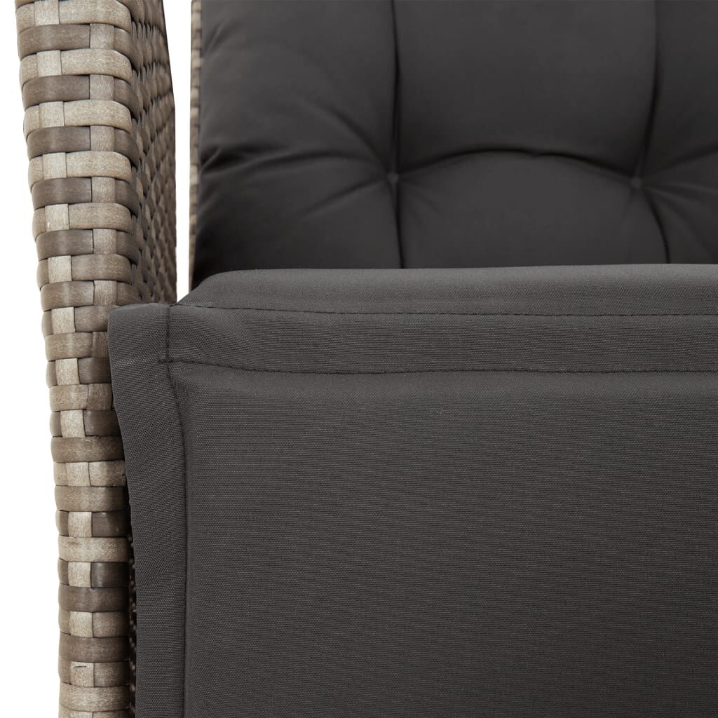 5 Piece Garden Dining Set with Cushions Grey Poly Rattan Price