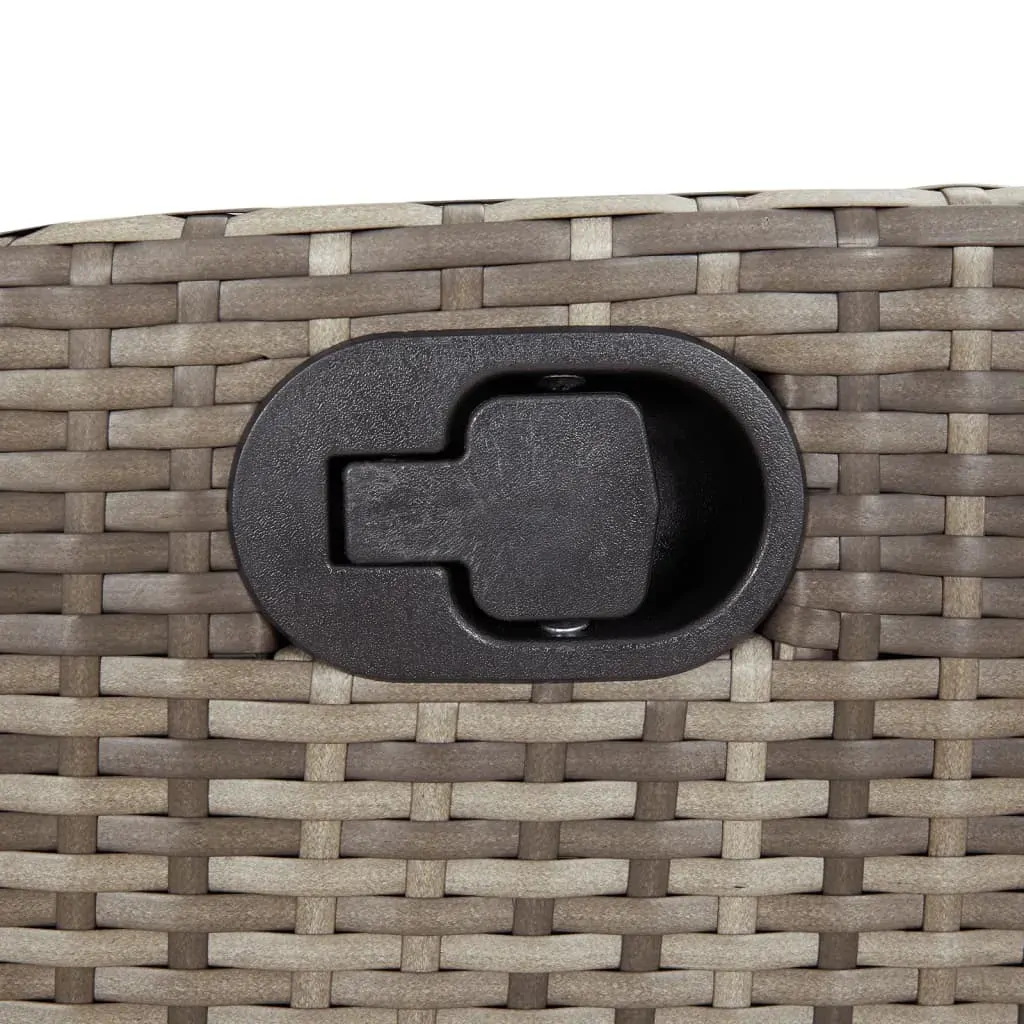 3 Piece Garden Dining Set with Cushions Grey Poly Rattan Price