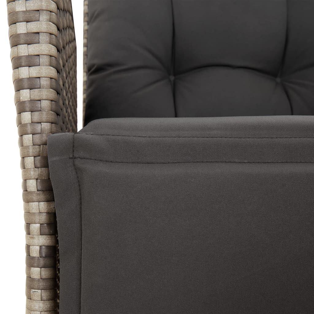 5 Piece Garden Dining Set with Cushions Grey Poly Rattan Price