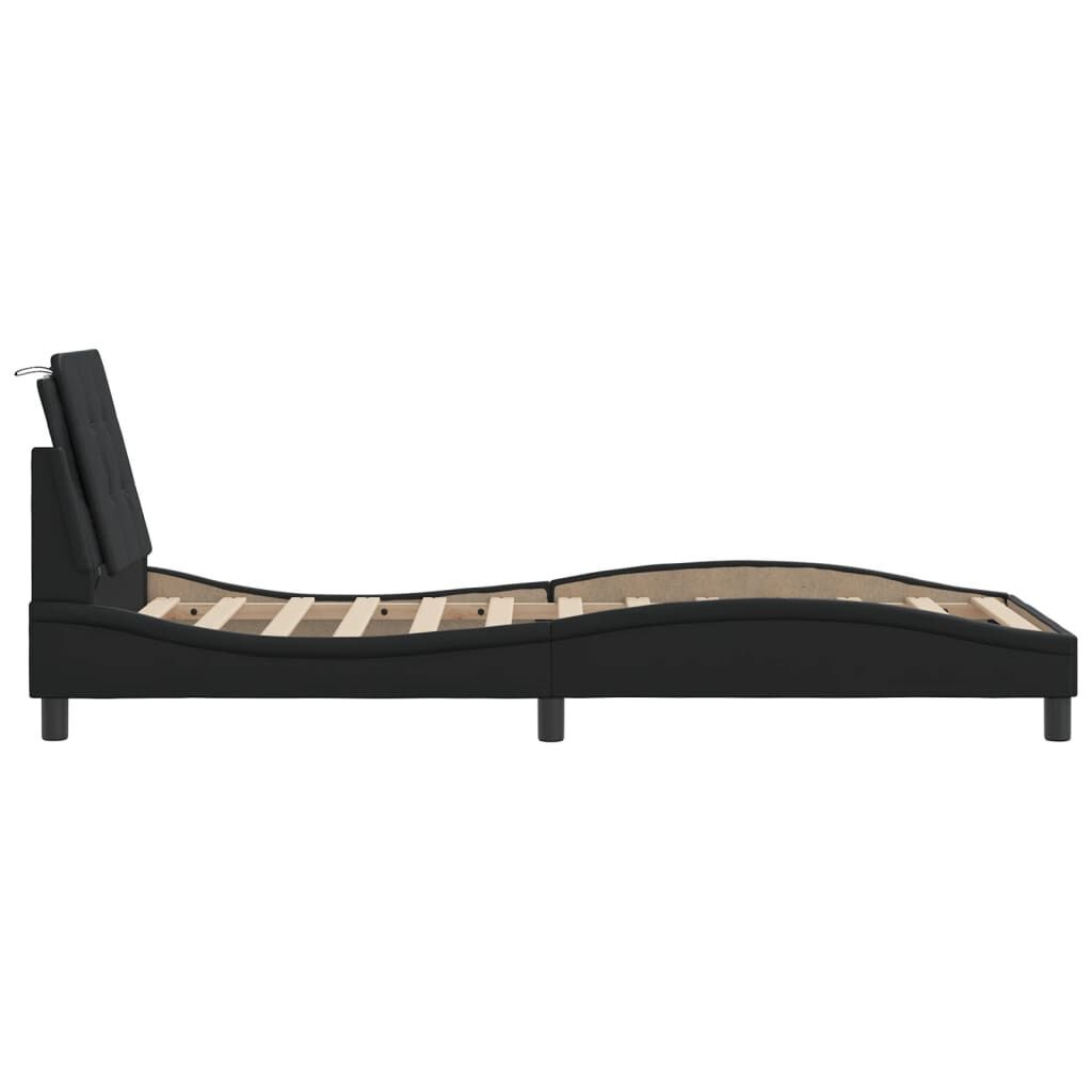Bed Frame with LED without Mattress Black 90x190 cm Price