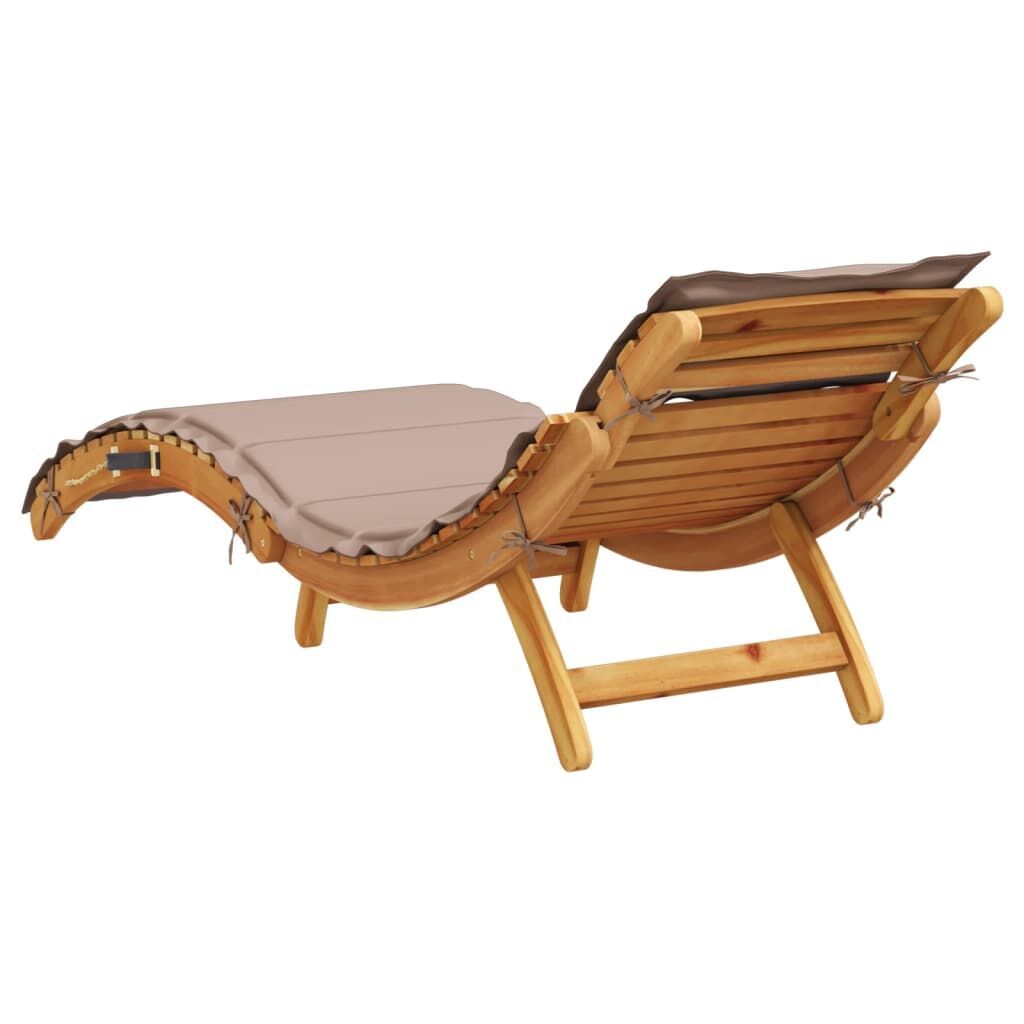 Sun Loungers with Cushions 2 pcs Taupe Solid Wood Acacia Price